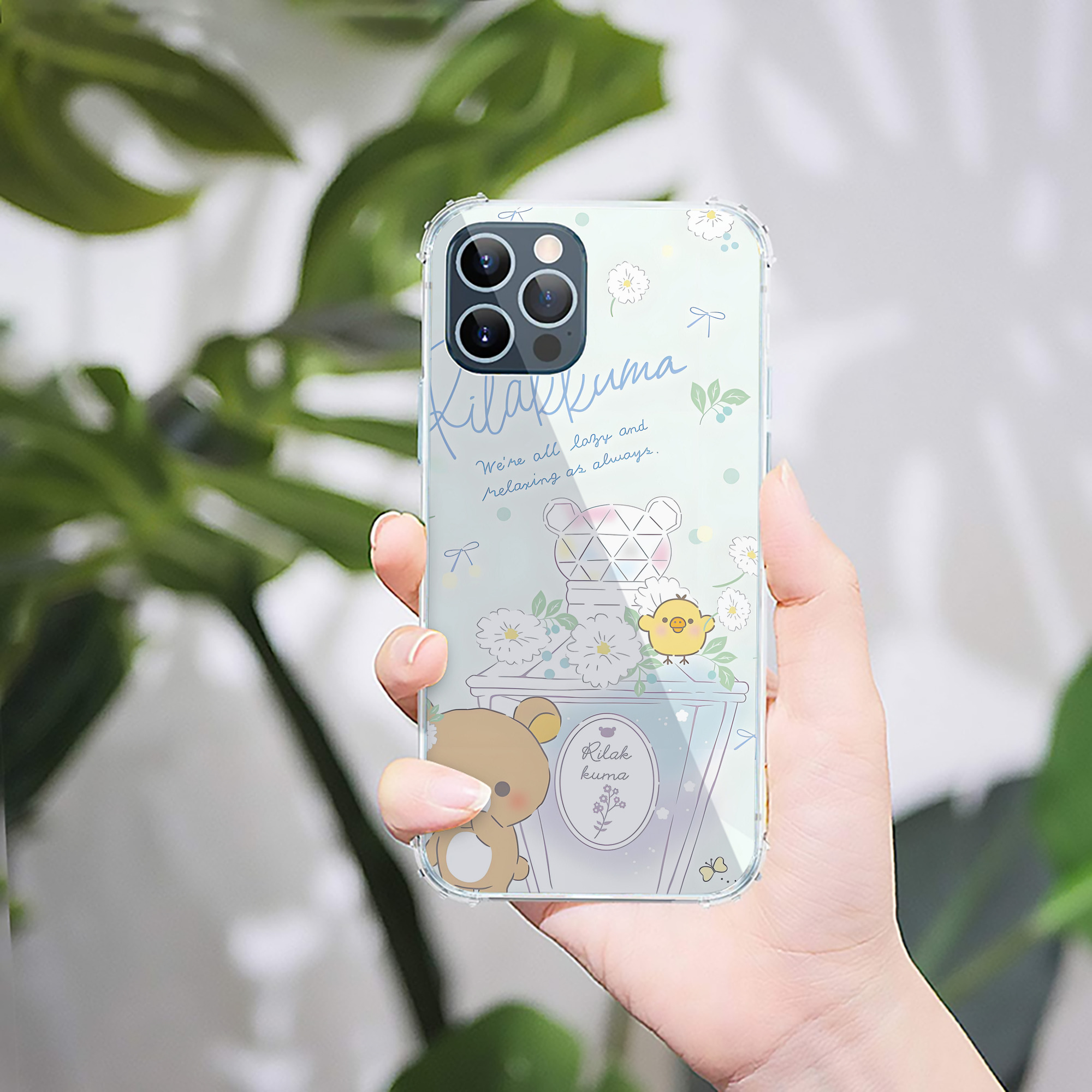 （画像用） リラックマ リラックマ キイロイトリ Rilakkuma Korilakkuma Kiiroitori 【iPhone 12シリーズ対応】透明スマホケース（クリアソフトケース）